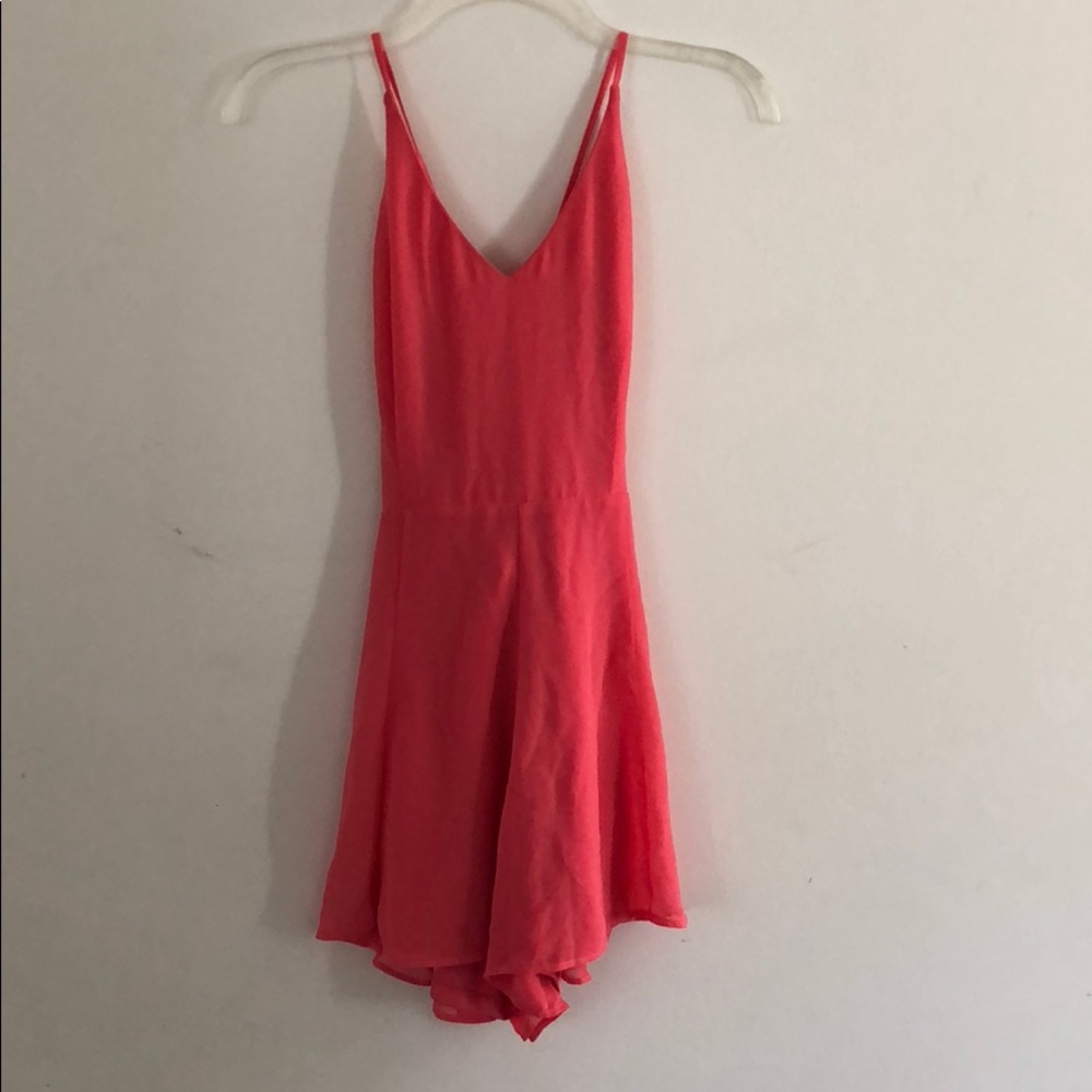 Lush Coral Pink Skater Dress Style Romper Size M